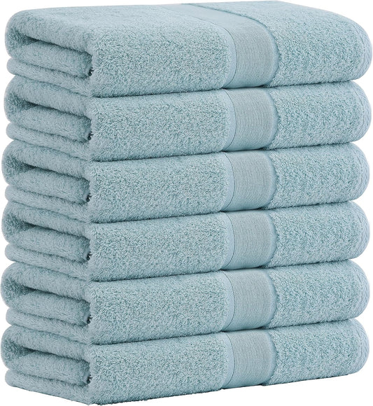Towels - Premium 100% Cotton Bath Towels Set (27 x 54 inches), Lightweight and High Absorbency Quick Drying (Grey)