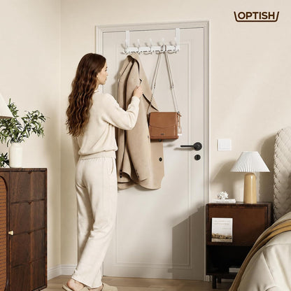 Over The Door Hooks for Hanging, Over The Door Hanger, Over The Door Towel Rack for Bathroom (Black)
