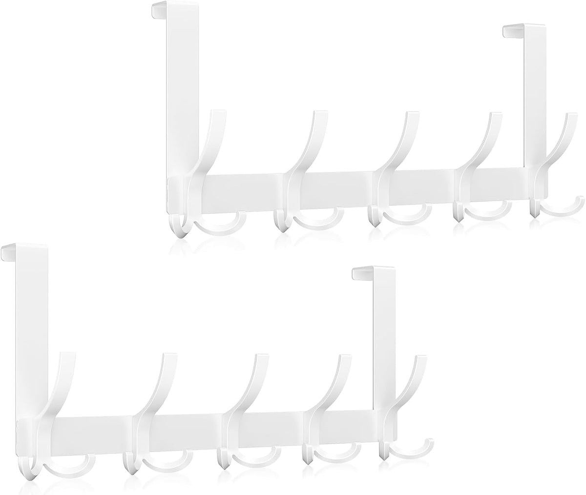 Over The Door Hooks for Hanging, Over The Door Hanger, Over The Door Towel Rack for Bathroom (Black)