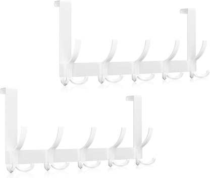 Over The Door Hooks for Hanging, Over The Door Hanger, Over The Door Towel Rack for Bathroom (Black)