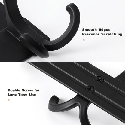 Over The Door Hooks for Hanging, Over The Door Hanger, Over The Door Towel Rack for Bathroom (Black)