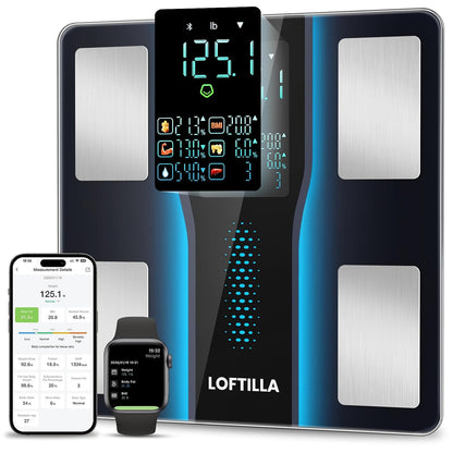 Smart Scale with BMI, Body Fat, Muscle Mass, 8-in-1 Display
