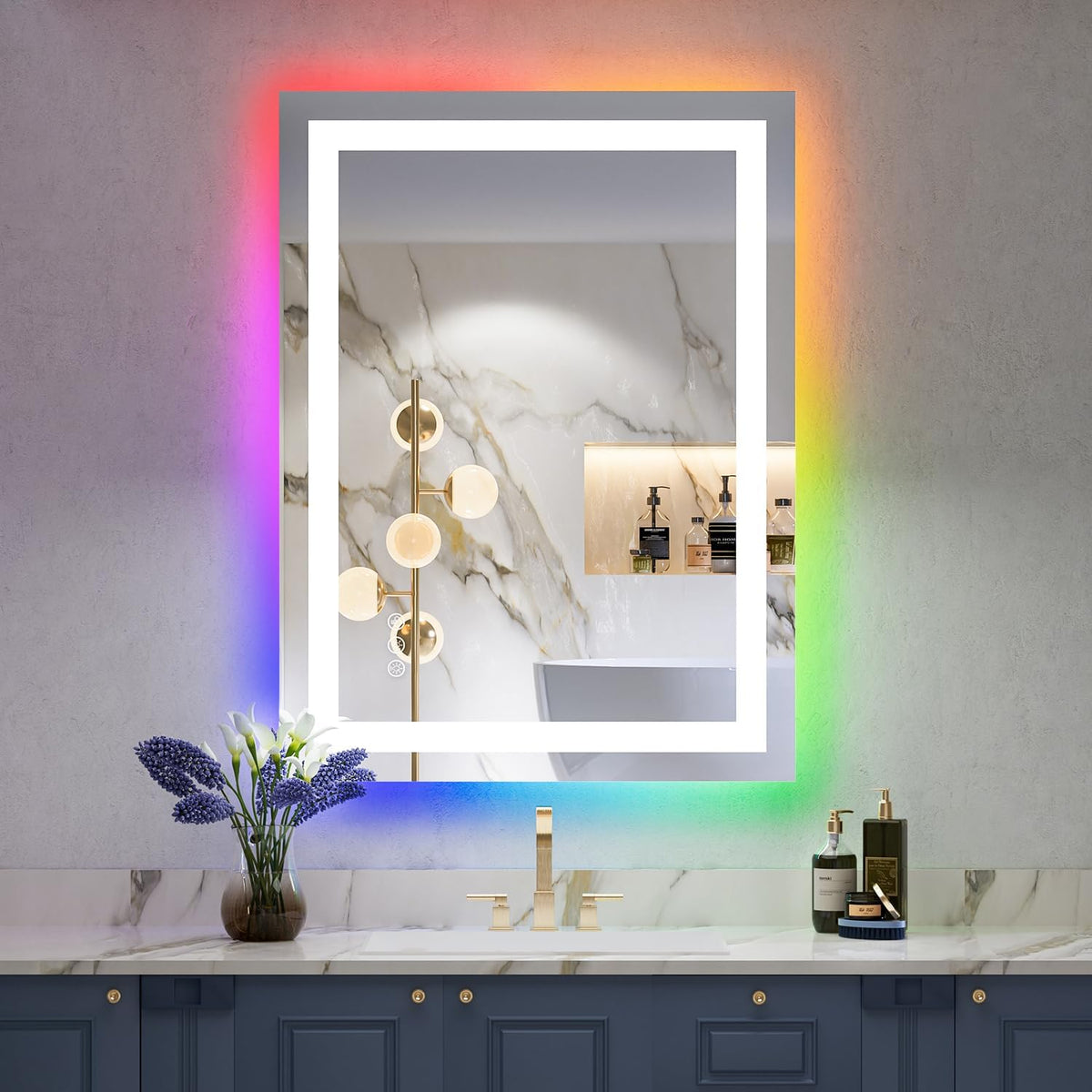 60x36 LED Bathroom Mirror with Lights, Lighted Vanity Mirror - Colors A