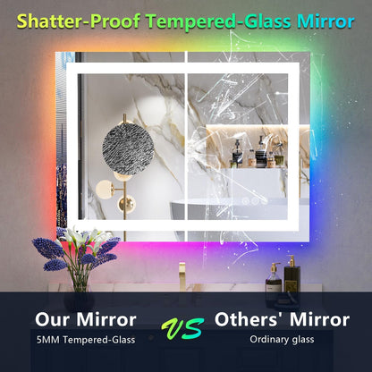 60x36 LED Bathroom Mirror with Lights, Lighted Vanity Mirror - Colors A