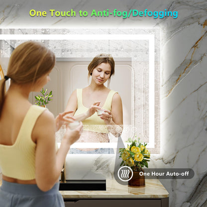 60x36 LED Bathroom Mirror with Lights, Lighted Vanity Mirror - Colors A