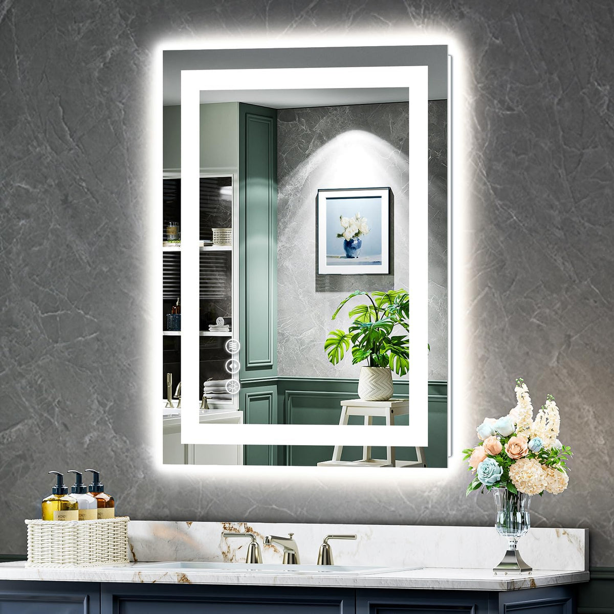 60x36 LED Bathroom Mirror with Lights, Lighted Vanity Mirror - Colors A