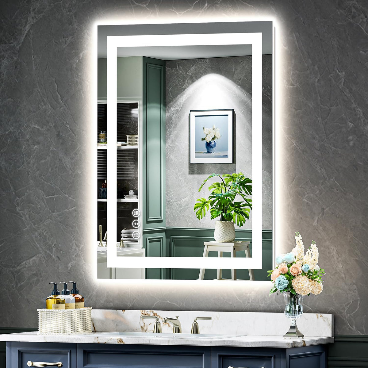 60x36 LED Bathroom Mirror with Lights, Lighted Vanity Mirror - Colors A
