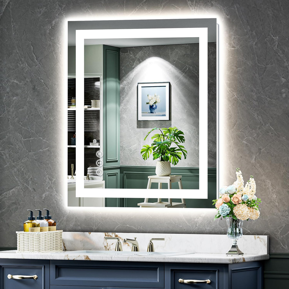 60x36 LED Bathroom Mirror with Lights, Lighted Vanity Mirror - Colors A