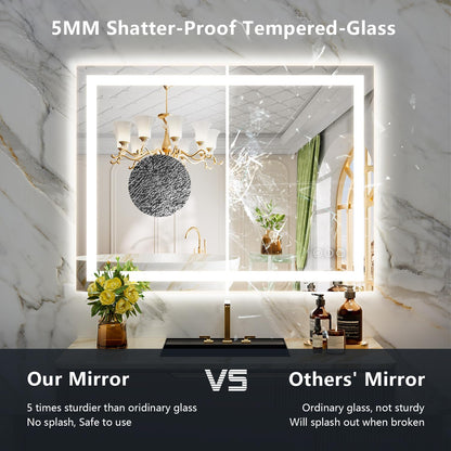 60x36 LED Bathroom Mirror with Lights, Lighted Vanity Mirror - Colors A