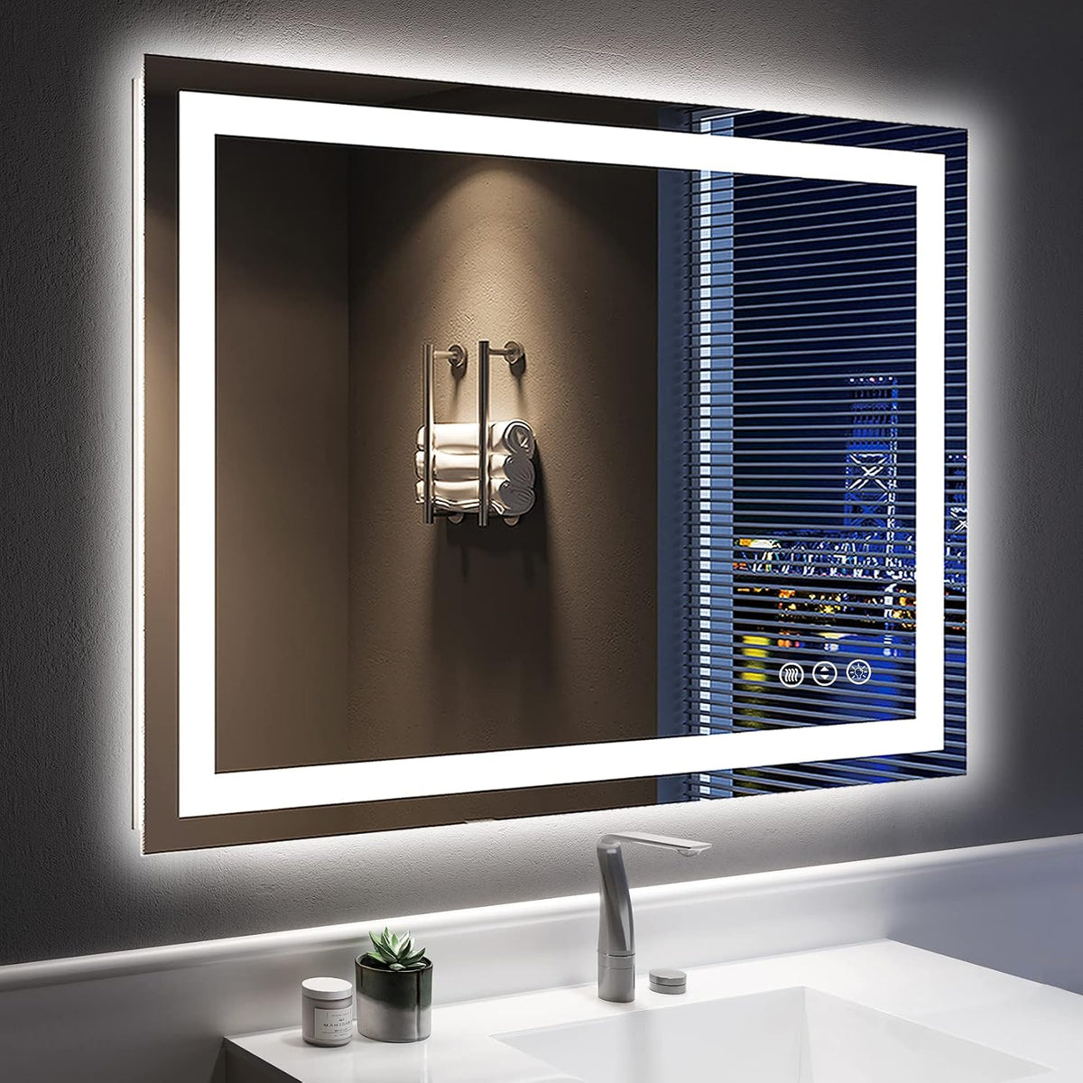 60x36 LED Bathroom Mirror with Lights, Lighted Vanity Mirror - Colors A