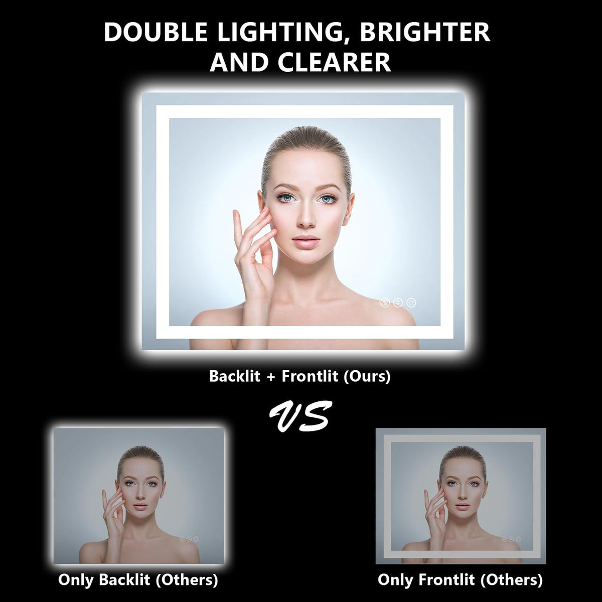 60x36 LED Bathroom Mirror with Lights, Lighted Vanity Mirror - Colors A