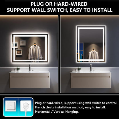 60x36 LED Bathroom Mirror with Lights, Lighted Vanity Mirror - Colors A