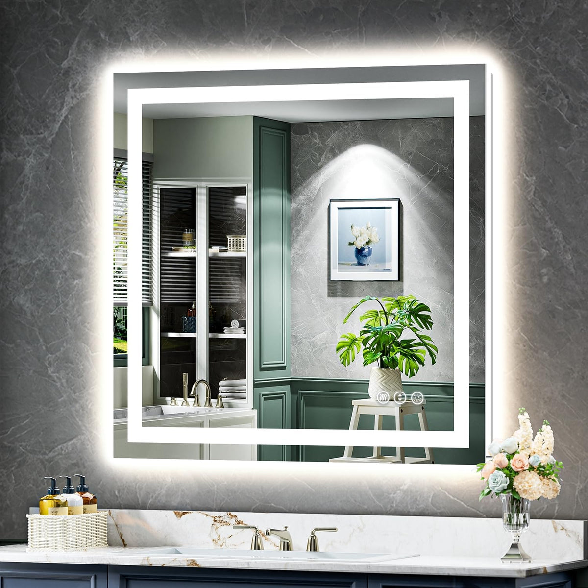 60x36 LED Bathroom Mirror with Lights, Lighted Vanity Mirror - Colors A