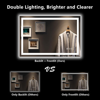 60x36 LED Bathroom Mirror with Lights, Lighted Vanity Mirror - Colors A