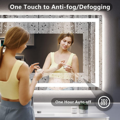 60x36 LED Bathroom Mirror with Lights, Lighted Vanity Mirror - Colors A