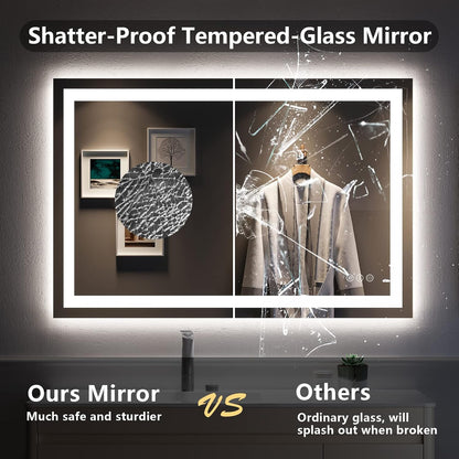 60x36 LED Bathroom Mirror with Lights, Lighted Vanity Mirror - Colors A