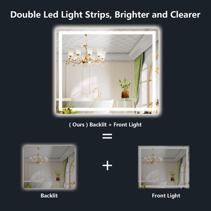 60x36 LED Bathroom Mirror with Lights, Lighted Vanity Mirror - Colors A