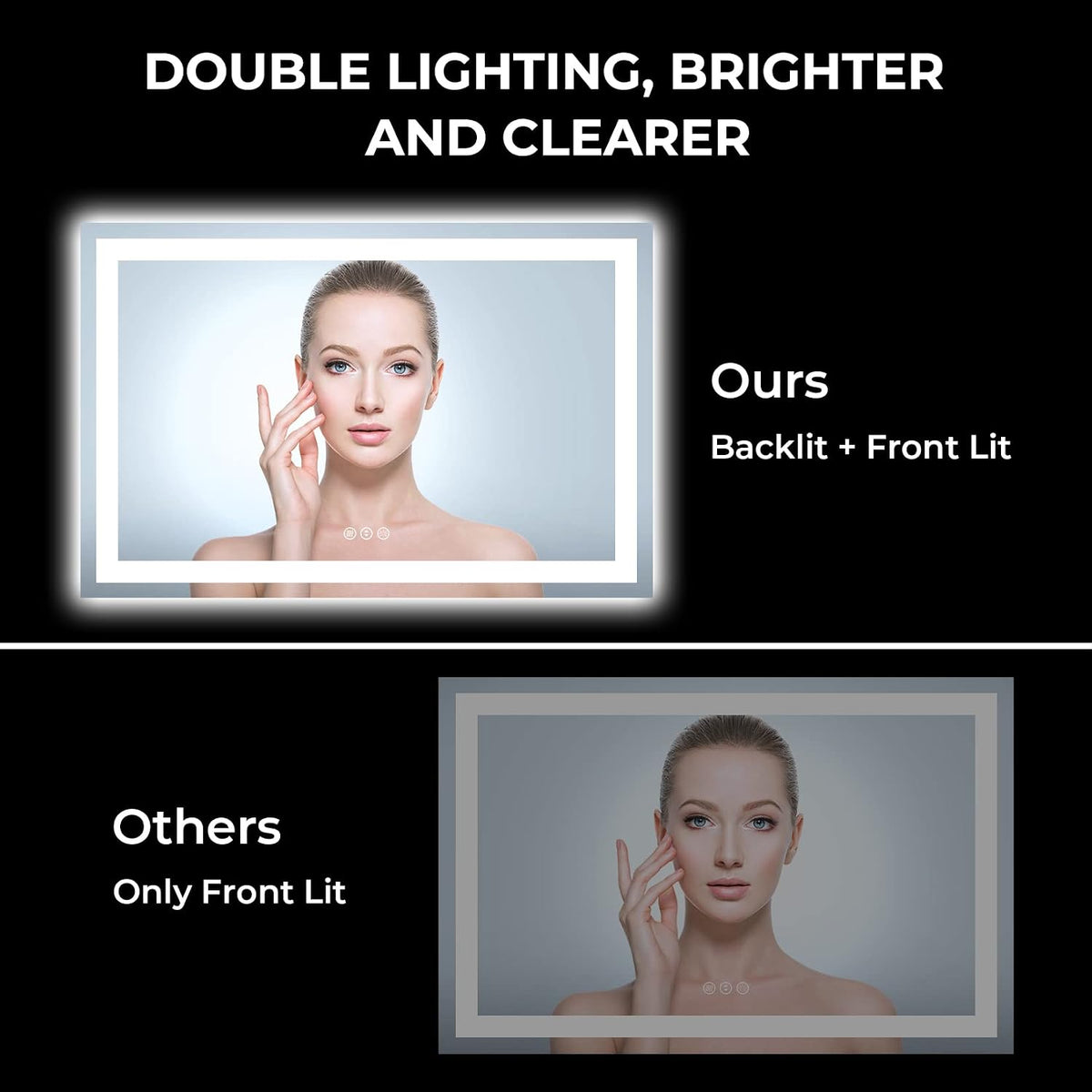 60x36 LED Bathroom Mirror with Lights, Lighted Vanity Mirror - Colors A