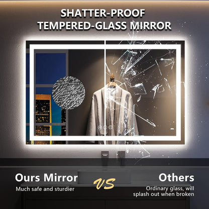 60x36 LED Bathroom Mirror with Lights, Lighted Vanity Mirror - Colors A