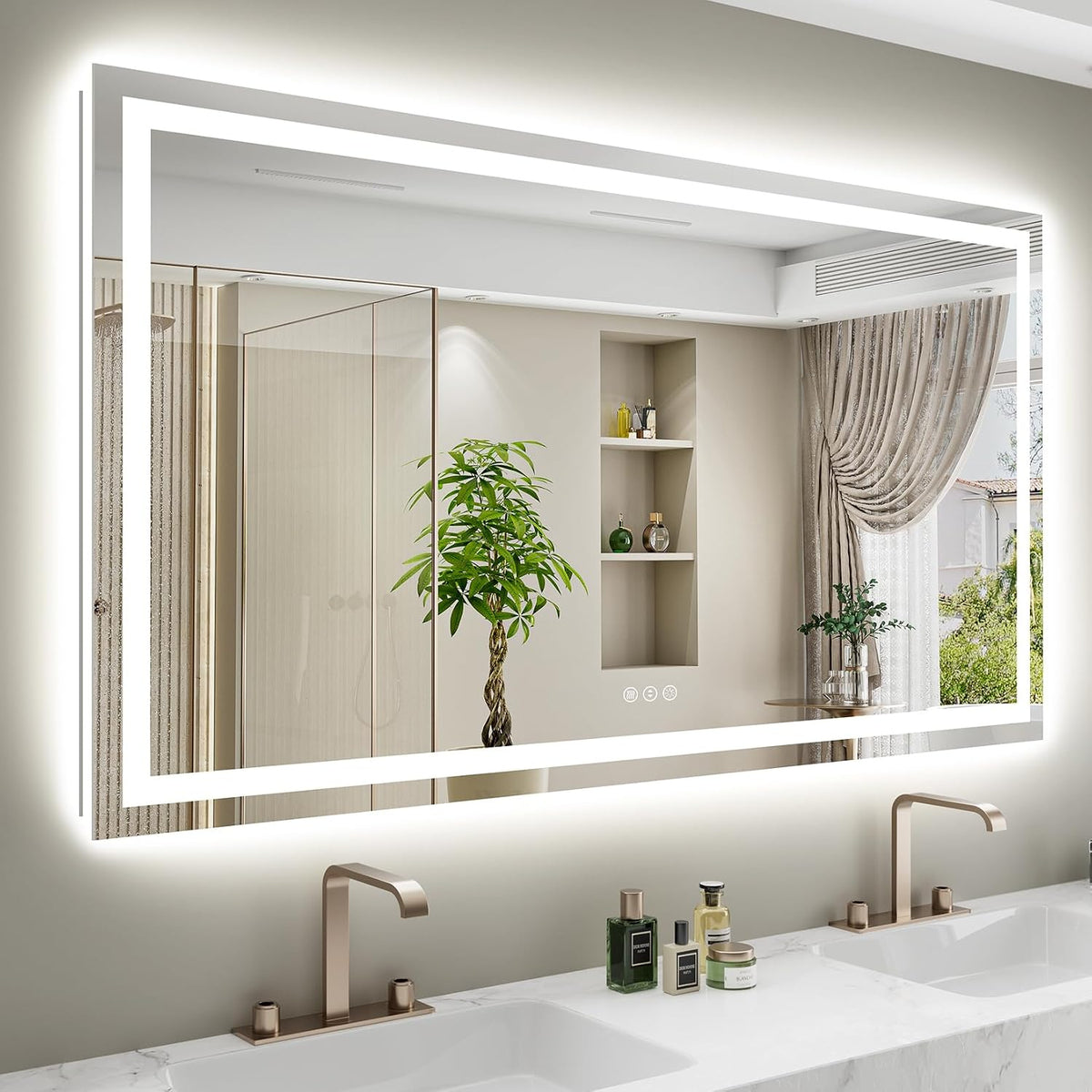 60x36 LED Bathroom Mirror with Lights, Lighted Vanity Mirror - Colors A