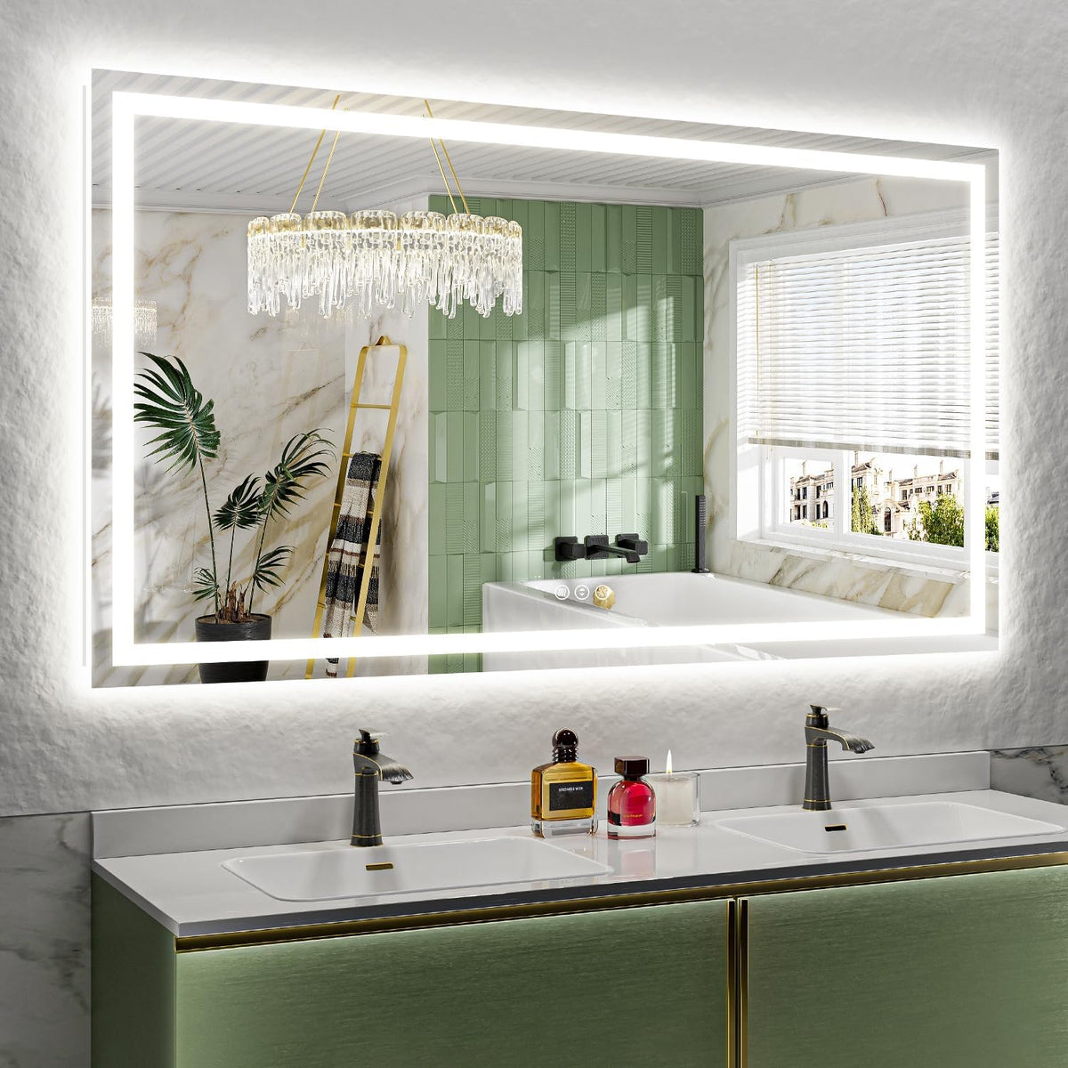60x36 LED Bathroom Mirror with Lights, Lighted Vanity Mirror - Colors A