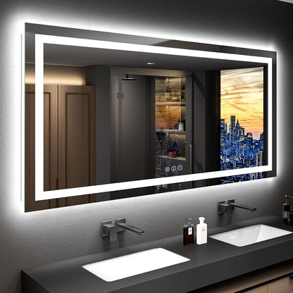 60x36 LED Bathroom Mirror with Lights, Lighted Vanity Mirror - Colors A