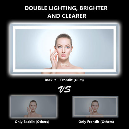 60x36 LED Bathroom Mirror with Lights, Lighted Vanity Mirror - Colors A