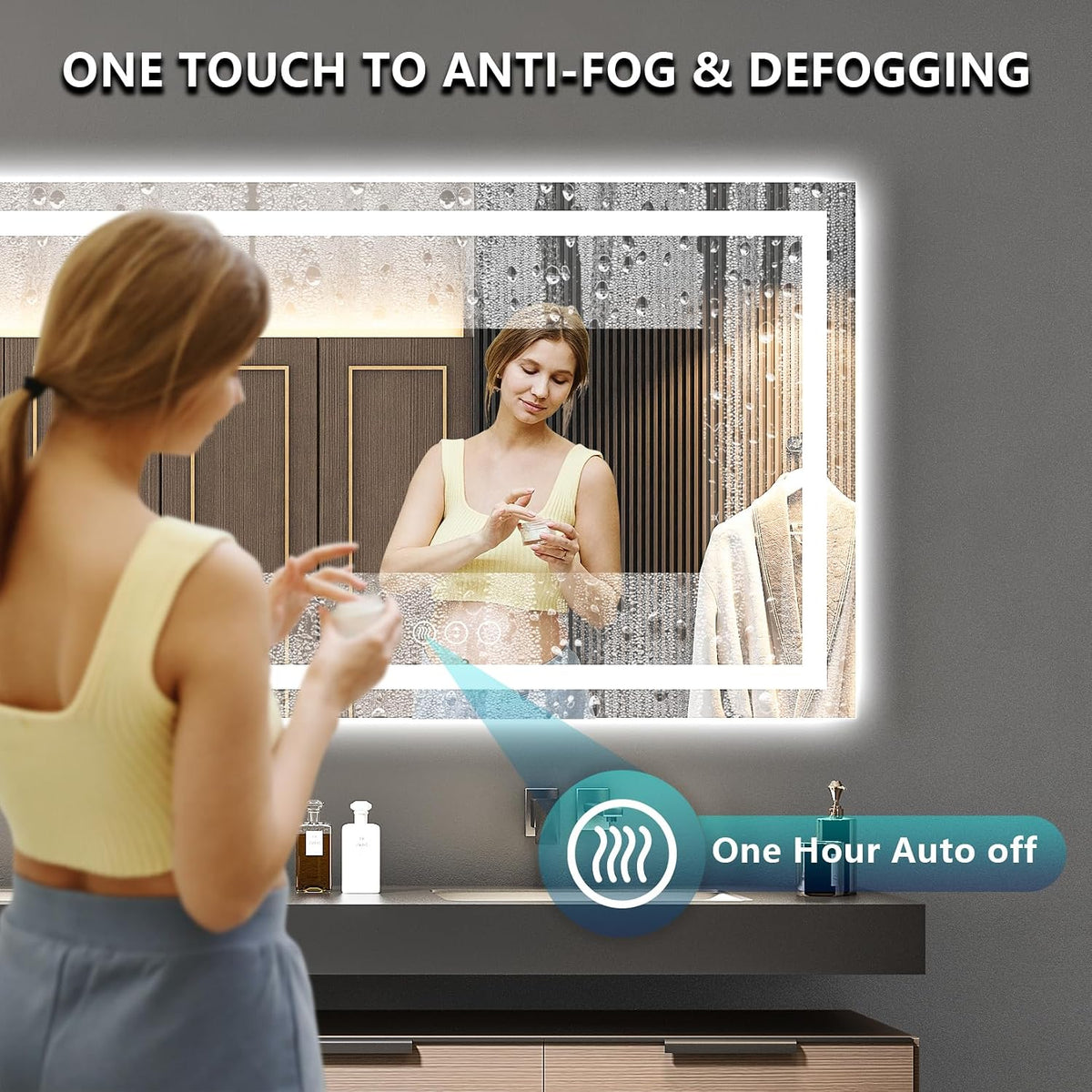 60x36 LED Bathroom Mirror with Lights, Lighted Vanity Mirror - Colors A