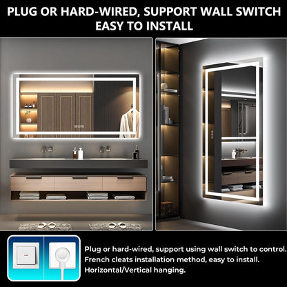60x36 LED Bathroom Mirror with Lights, Lighted Vanity Mirror - Colors A