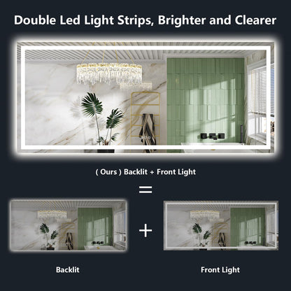 60x36 LED Bathroom Mirror with Lights, Lighted Vanity Mirror - Colors A