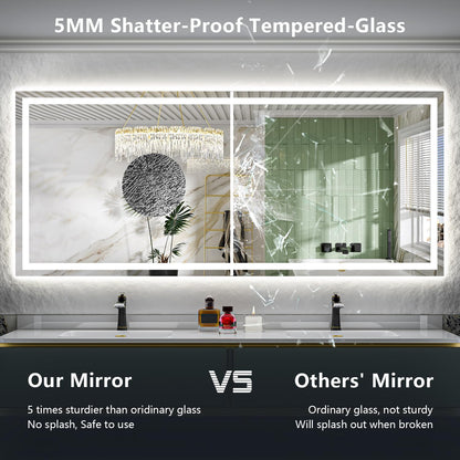 60x36 LED Bathroom Mirror with Lights, Lighted Vanity Mirror - Colors A
