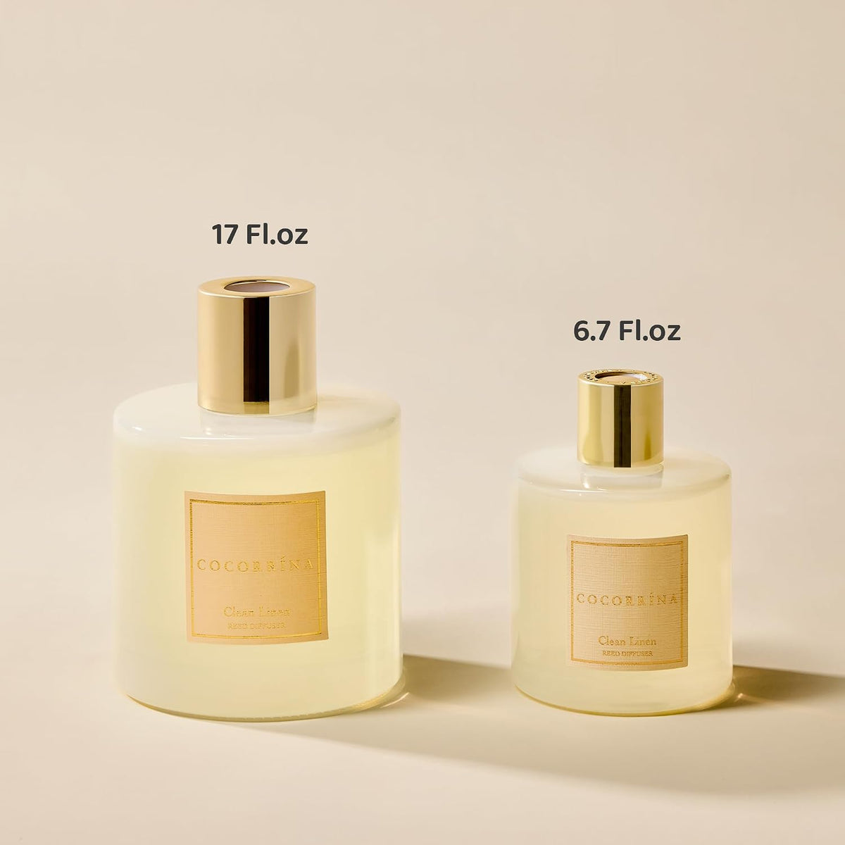 Reed Diffuser Set, Clean Linen 6.7 fl oz Scented Diffuser with Sticks Home Fragrance Reed Diffuser for Bathroom Shelf Décor