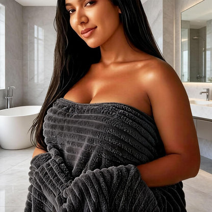 Luxury 2-Piece Quick-Dry Bath Towel Set 27.5X 55 Inches – Ultra Soft Microfiber for Bathroom, Bar, Pool, Gym & Travel – Elegant Twill Design