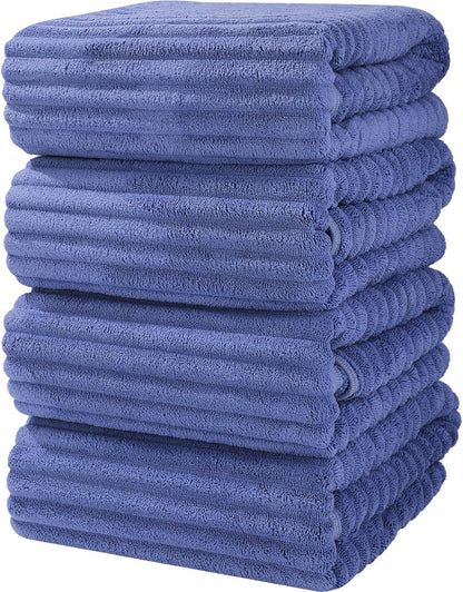 Luxury 2-Piece Quick-Dry Bath Towel Set 27.5X 55 Inches – Ultra Soft Microfiber for Bathroom, Bar, Pool, Gym & Travel – Elegant Twill Design