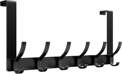 Over The Door Hooks, Door Hanger Hooks for Hanging, Over The Doors Towel Racks for Bathroom with 12 Coat Hook, Coat Rack Bathroom Accessories（White）