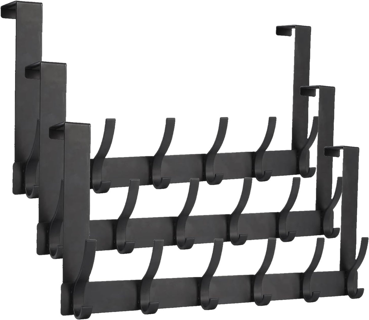 Over The Door Hooks, Door Hanger Hooks for Hanging, Over The Doors Towel Racks for Bathroom with 12 Coat Hook, Coat Rack Bathroom Accessories（White）