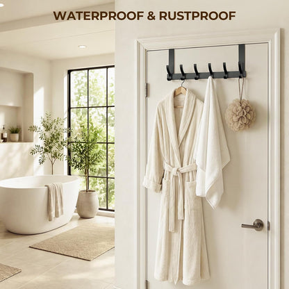 Over The Door Hooks, Door Hanger Hooks for Hanging, Over The Doors Towel Racks for Bathroom with 12 Coat Hook, Coat Rack Bathroom Accessories（White）