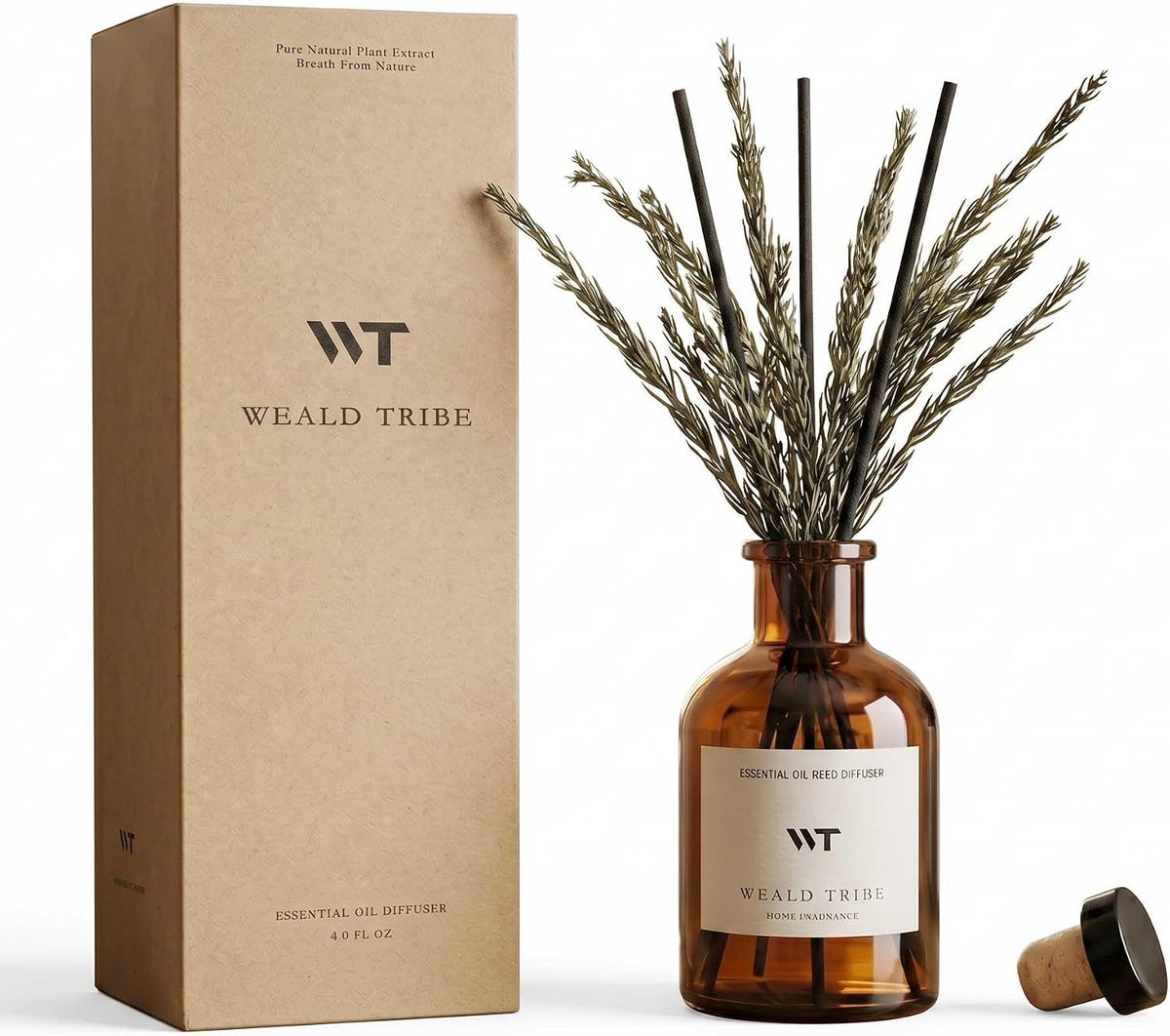 Flower Reed Diffuser Set Eucalyptus & Lavender Scent for Room Bathroom Accessories Shelf Decor & Air Fresheners, Sticks Defusers with 4.0 fl oz Home Fragrance Oils, Office Gift