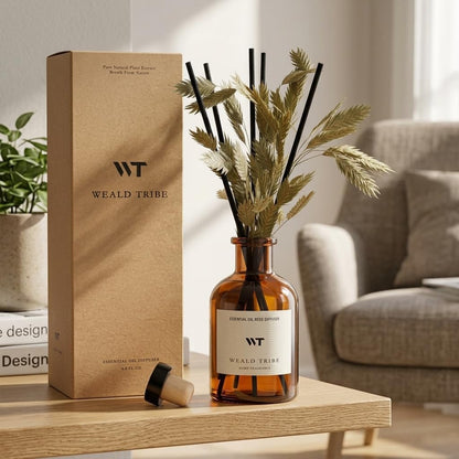 Flower Reed Diffuser Set Eucalyptus & Lavender Scent for Room Bathroom Accessories Shelf Decor & Air Fresheners, Sticks Defusers with 4.0 fl oz Home Fragrance Oils, Office Gift