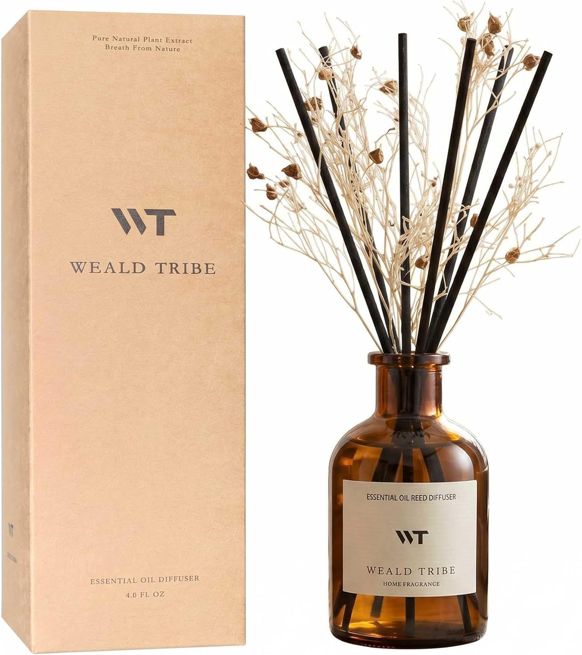 Flower Reed Diffuser Set Eucalyptus & Lavender Scent for Room Bathroom Accessories Shelf Decor & Air Fresheners, Sticks Defusers with 4.0 fl oz Home Fragrance Oils, Office Gift