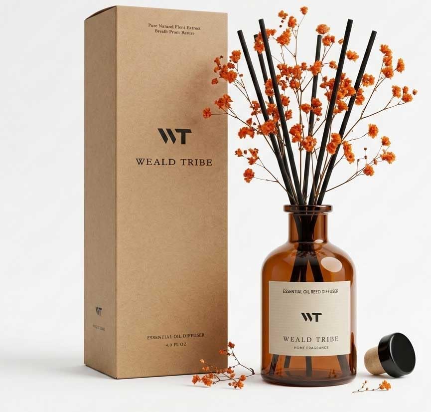 Flower Reed Diffuser Set Eucalyptus & Lavender Scent for Room Bathroom Accessories Shelf Decor & Air Fresheners, Sticks Defusers with 4.0 fl oz Home Fragrance Oils, Office Gift