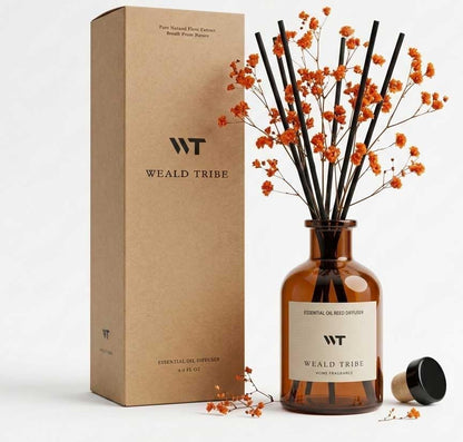Flower Reed Diffuser Set Eucalyptus & Lavender Scent for Room Bathroom Accessories Shelf Decor & Air Fresheners, Sticks Defusers with 4.0 fl oz Home Fragrance Oils, Office Gift