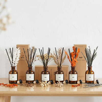 Flower Reed Diffuser Set Eucalyptus & Lavender Scent for Room Bathroom Accessories Shelf Decor & Air Fresheners, Sticks Defusers with 4.0 fl oz Home Fragrance Oils, Office Gift