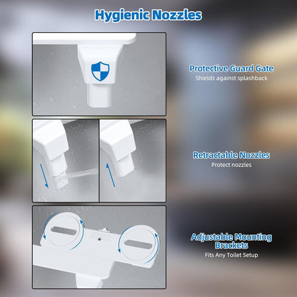 Bidet Attachment for Toilet, Dual Nozzle for Frontal & Rear Wash