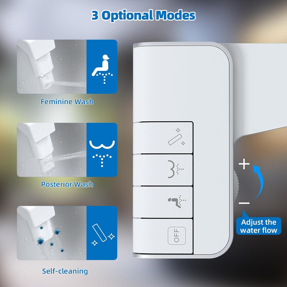 Bidet Attachment for Toilet, Dual Nozzle for Frontal & Rear Wash