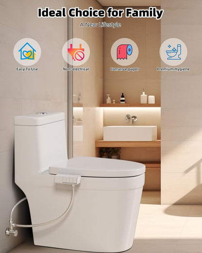 Bidet Attachment for Toilet, Dual Nozzle for Frontal & Rear Wash