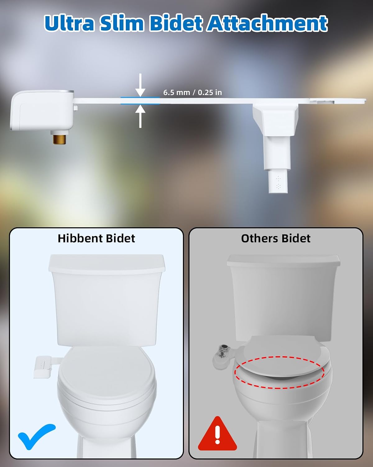 Bidet Attachment for Toilet, Dual Nozzle for Frontal & Rear Wash