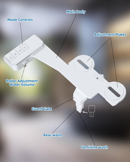 Bidet Attachment for Toilet, Dual Nozzle for Frontal & Rear Wash