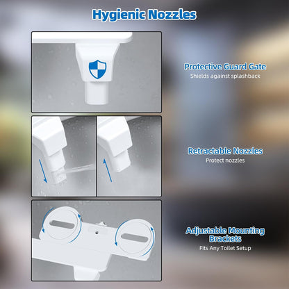 Bidet Attachment for Toilet, Dual Nozzle for Frontal & Rear Wash