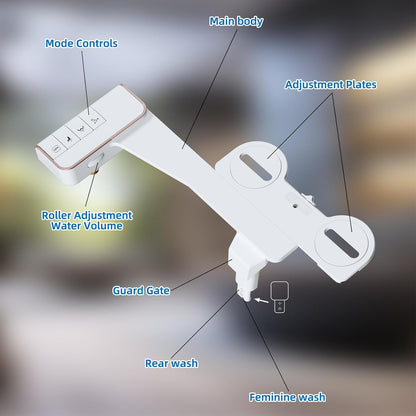 Bidet Attachment for Toilet, Dual Nozzle for Frontal & Rear Wash